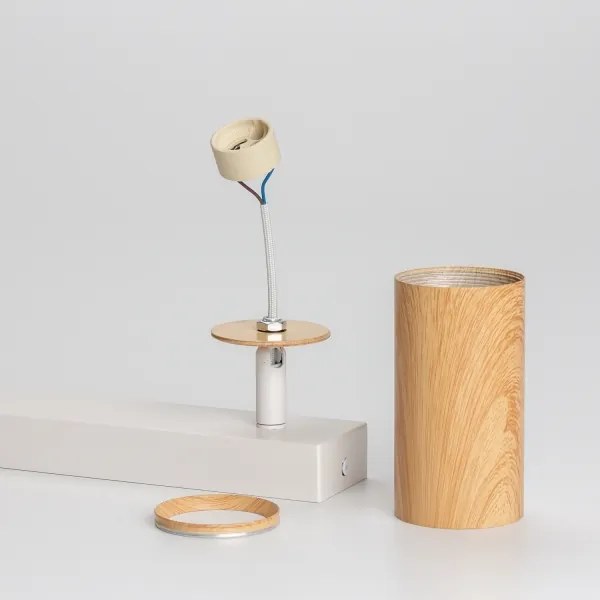 Brilagi - Faretto SELE 2xGU10/30W/230V bianco/decorazioni in rovere