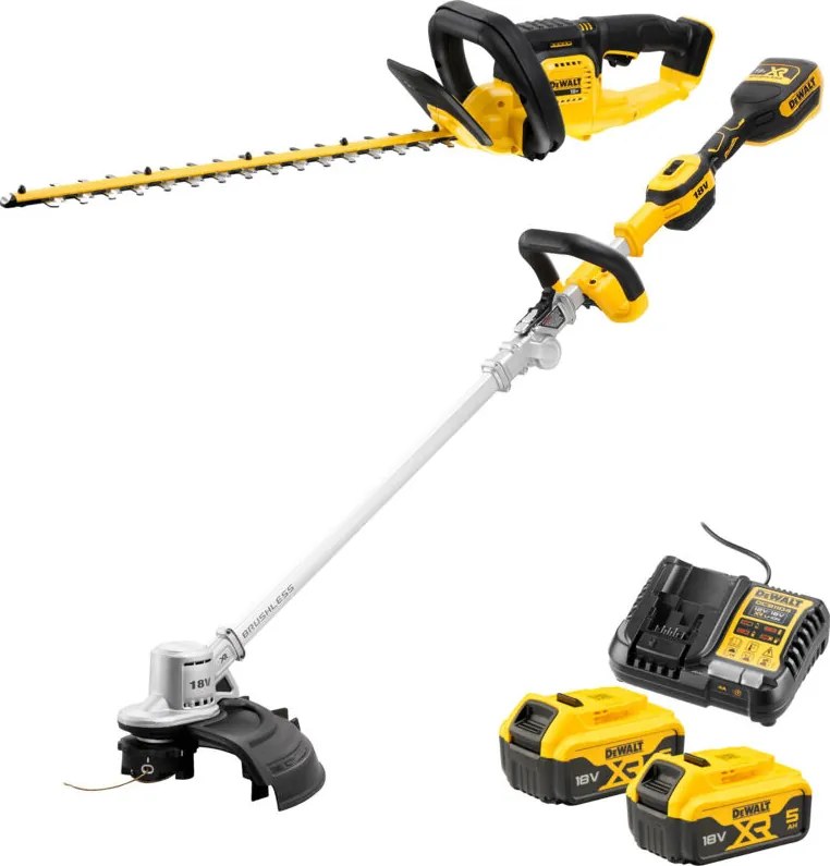 Set da giardino Dewalt DCMHT563N-XJ + DCMST461N-XJ 2x 5,0 Ah + caricabatterie