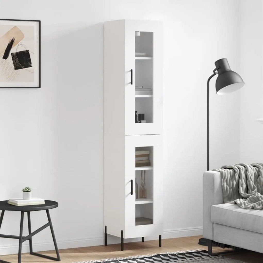 Credenza Bianca 34,5x34x180 Cm İn Legno Multistrato /
