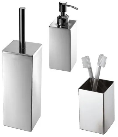 Set di accessori da bagno NEMESIA in inox cromo