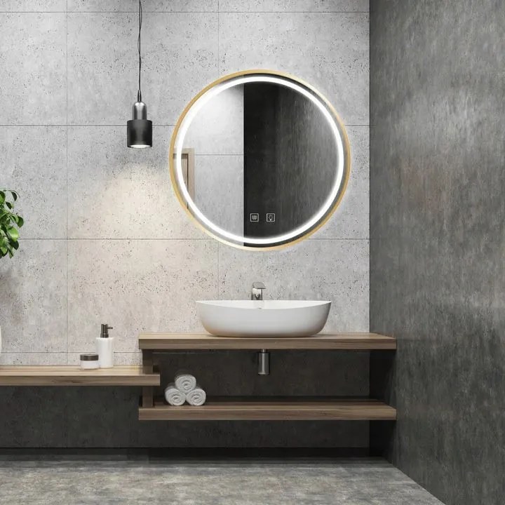 Specchio LED 80cm MMJ BRUSH GOLD