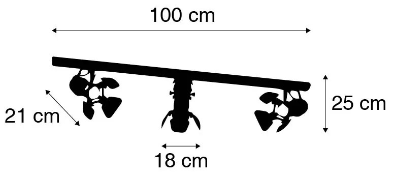 Sistema a binario con 3 faretti neri - Movie
