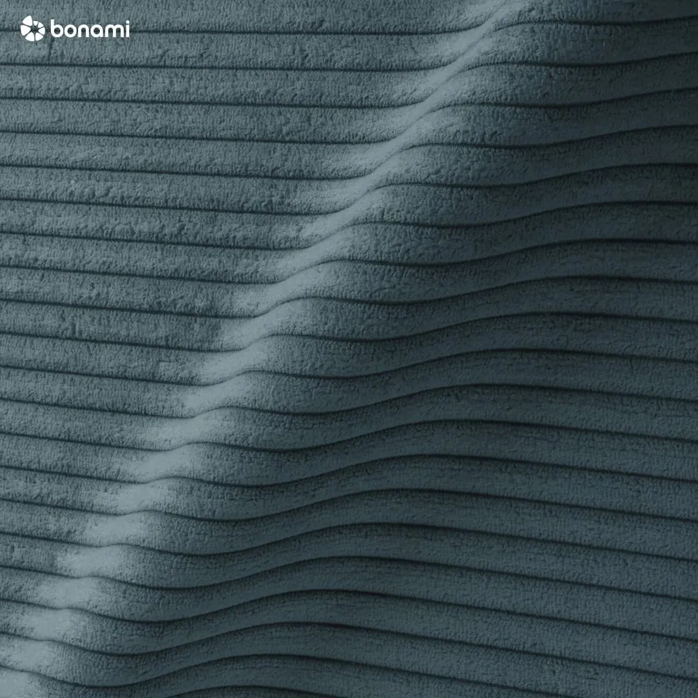 Divano angolare turchese allungabile (con penisola a sinistra/a forma di "U") con rivestimento in velluto a coste Tori – Bonami Selection