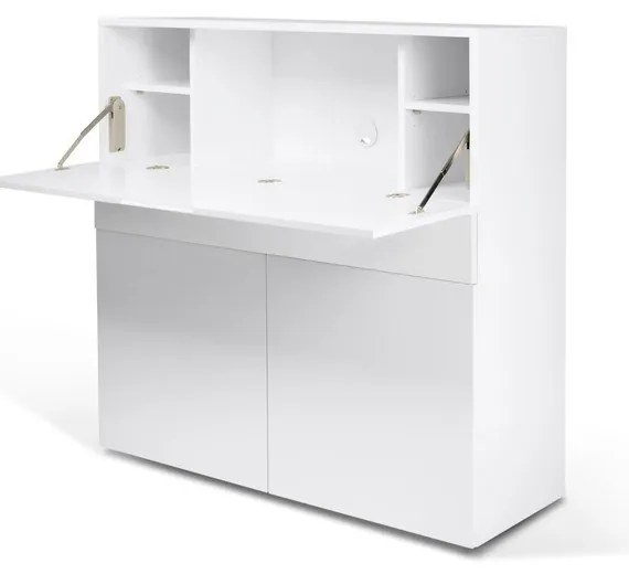 Tavolo da lavoro con piano bianco 110x42 cm Focus - TemaHome
