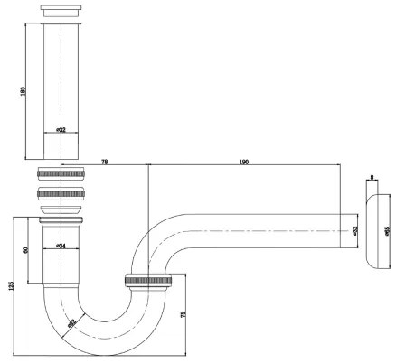 Bruckner - Vasca di raccolta DN32 cromo lucido