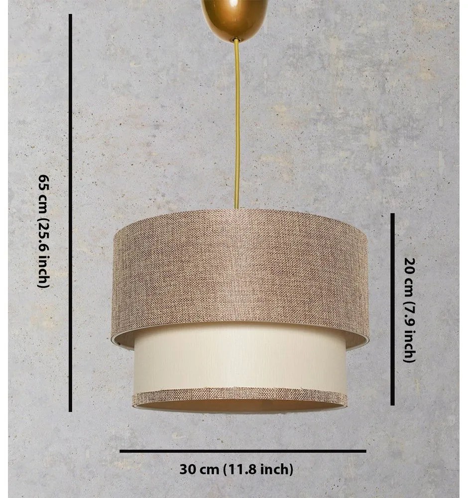 Lampadario beige/color crema con paralume in tessuto ø 30 cm Tubol – Opviq lights