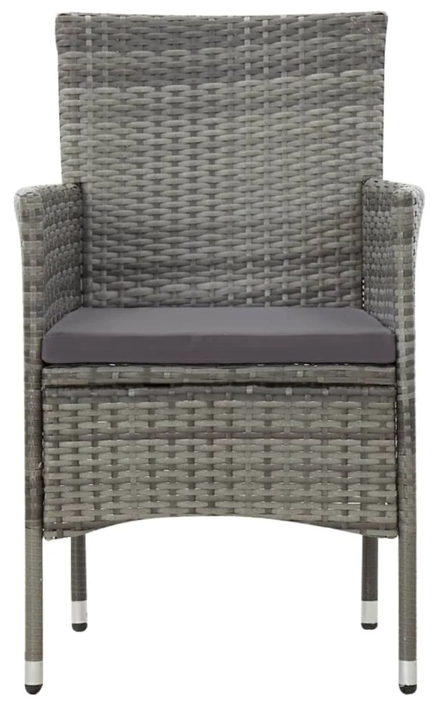 Set Divani da Giardino 4 pz con Cuscini in Polyrattan Grigio