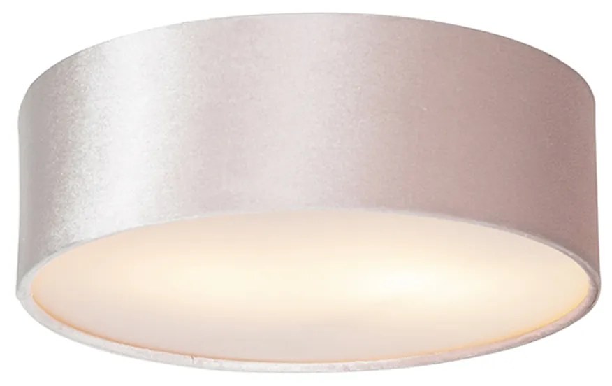 Plafoniera moderna rosa 30 cm con interno dorato - Drum