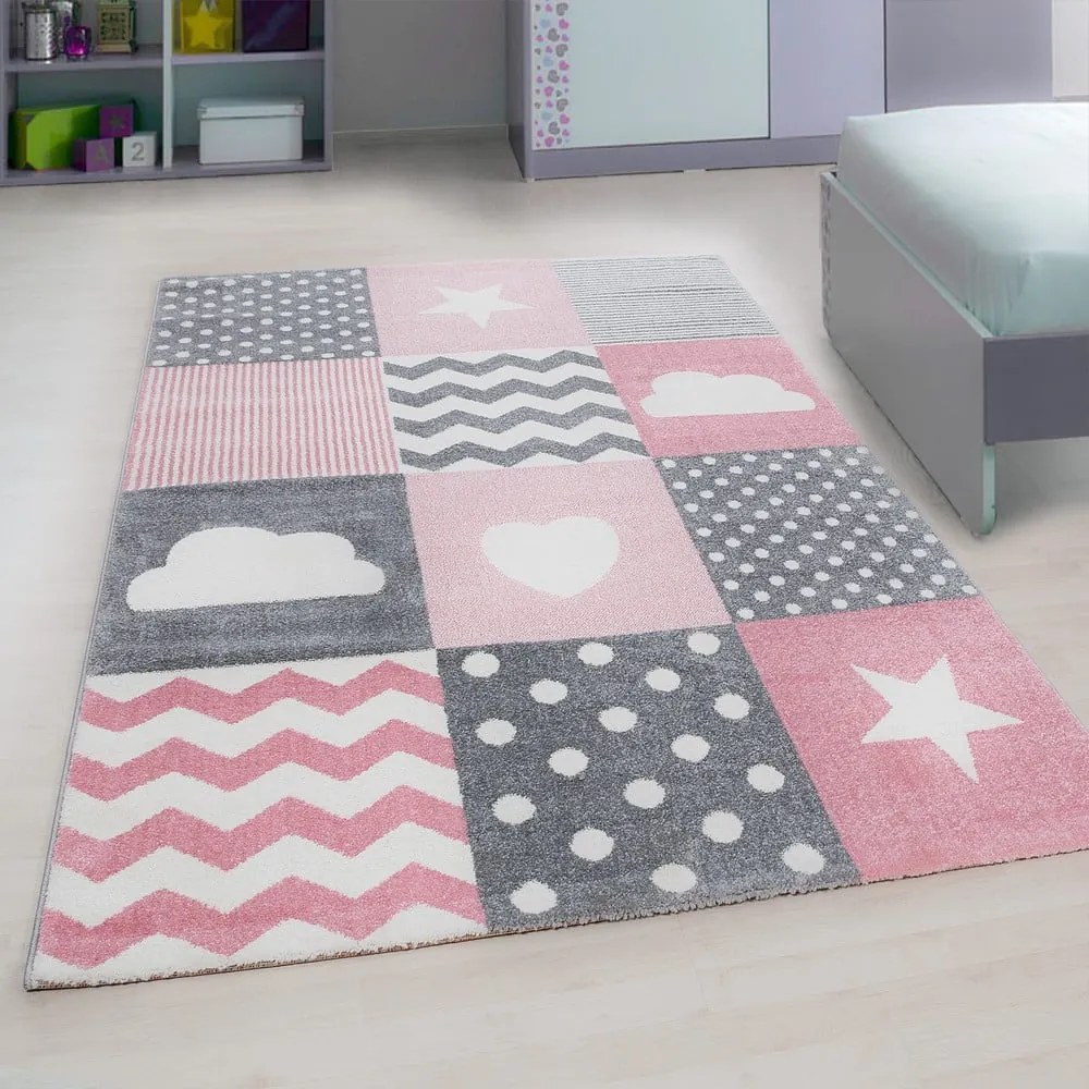 Tappeto per bambini rosa e grigio 160x230 cm Kids - Ayyildiz Carpets
