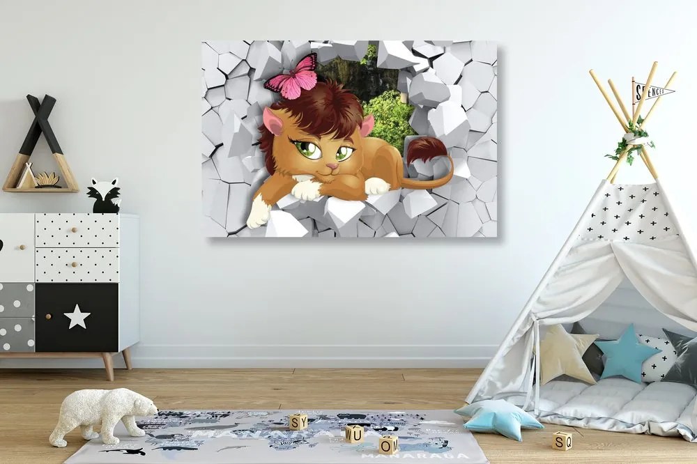 Quadro su tela – Cucciolo di leone adorabile