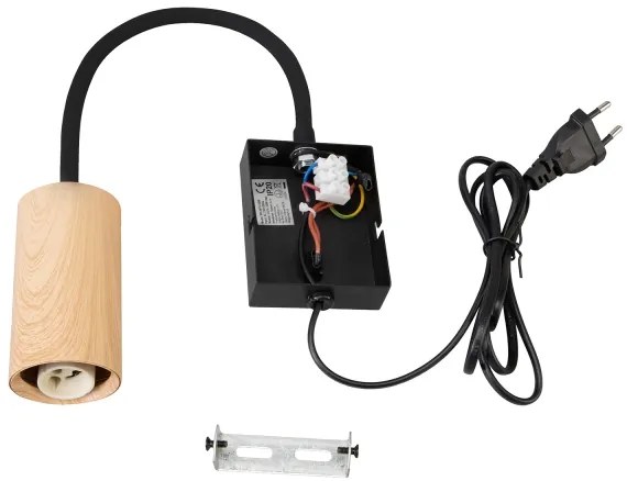 Brilagi - Lampada flessibile da muro SELE 1xGU10/30W/230V nero/decorazioni in rovere