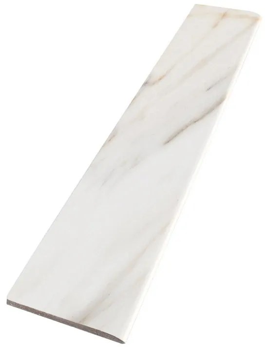 Piastrella battiscopa Cala Gold in gres porcellanato bianco lucido L 60 x H 7.5 cm x Sp 8 mm confezione da 12 ml