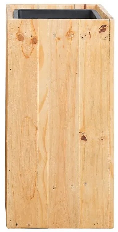 Vaso per piante legno naturale 28 x 28 x 60 cm SYKIA Beliani