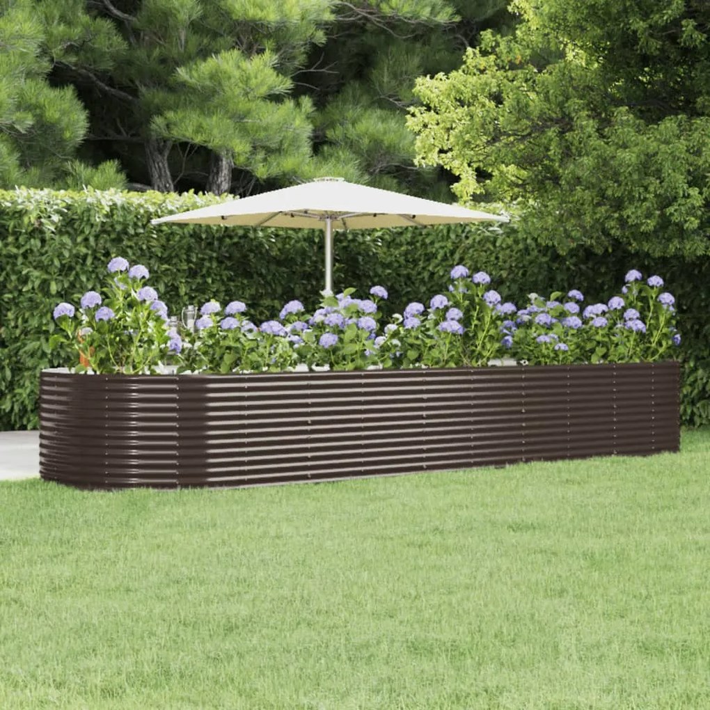 Letto Giardino Acciaio Verniciato Polvere 447x140x68 Cm Marrone /
