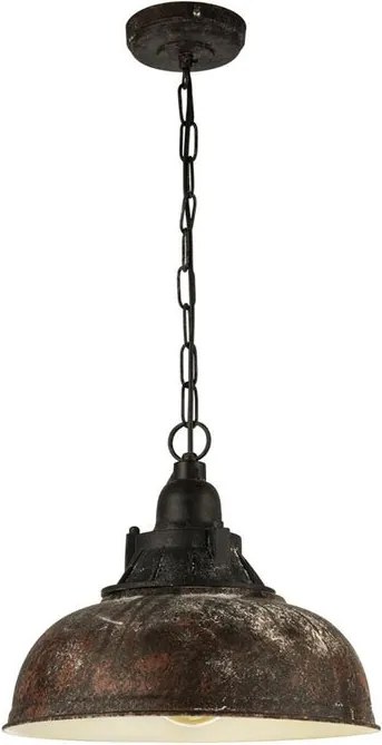 Lampadario Industriale Grantham marrone paralume marrone E27 Ø37cm EGLO