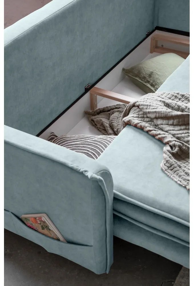 Divano in velluto azzurro 225 cm Charming Charlie - Miuform