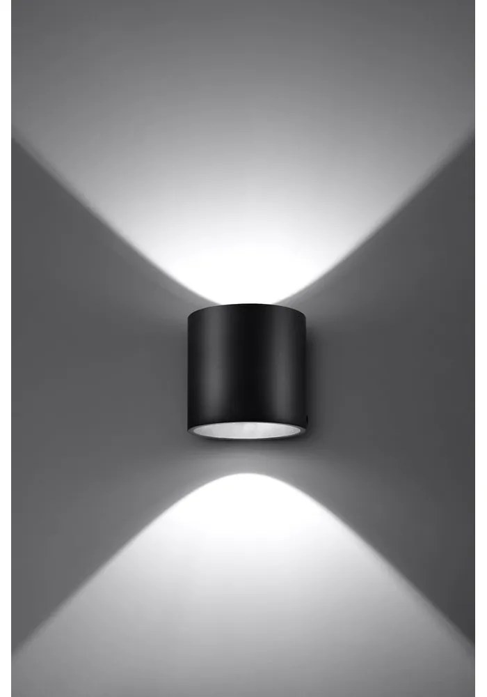 Lampada da parete nera Roda - Sollux