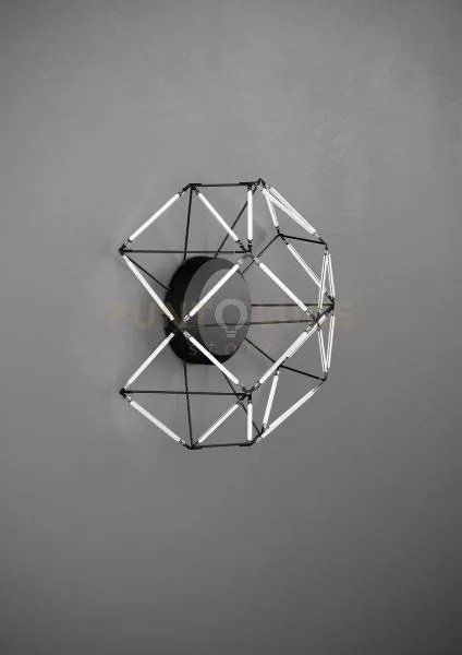 Euclide applique a parete nero a led 2700k 1963lm 29w l.36,5cm