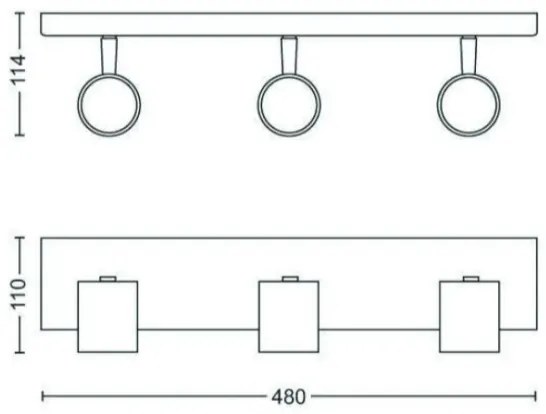 Philips - Luce Spot RUNNER 3xGU10/20W/230V nero