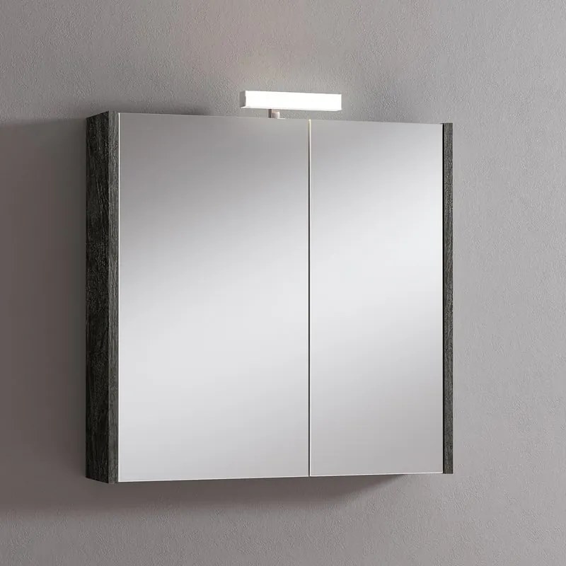 Pensile con luce Akira tigerwood L 71.5 x H 70 x P 15.5 cm