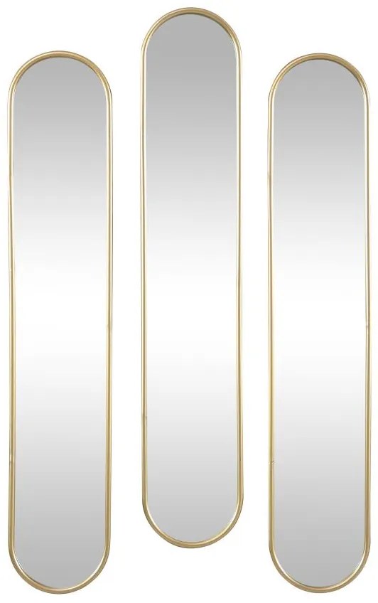 Specchio ovale L.23 x H.120 cm in Metallo Dorato - Lotto di 3 - JAYLEN