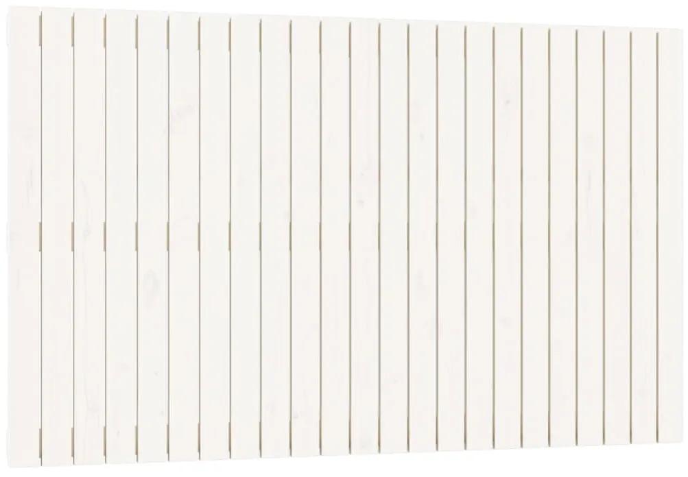 Testiera da parete bianca 147x3x90 cm in legno massello di pino