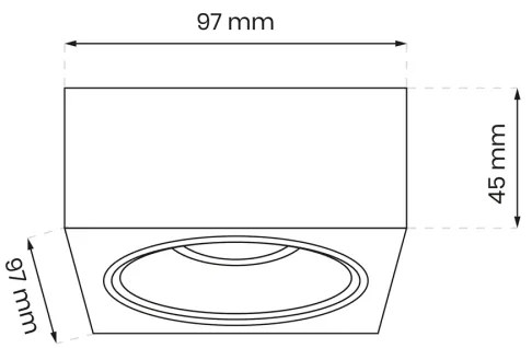 Faretto da incasso BALI 1xGU5,3/MR16/25W/12V quadrato nero