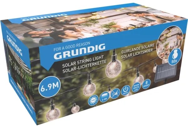 Catena LED solare 6,9m 50xLED/1,2V