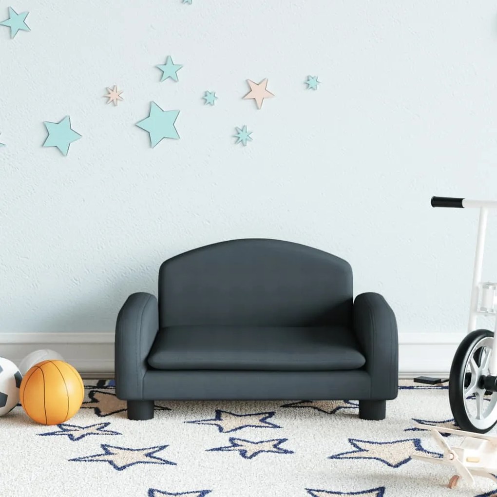 Divano Per Bambini Grigio Scuro 50x40x30 Cm İn Tessuto /