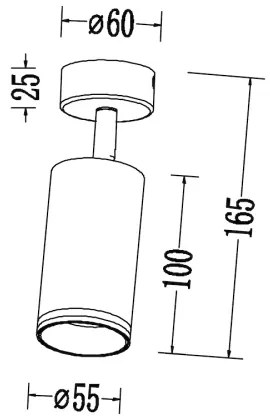 Faretto PIPE 1xGU10/10W/230V nero