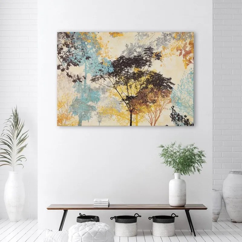 Quadro su tela, Astrazione di alberi colorati  Dimensioni Tappeti 120x80