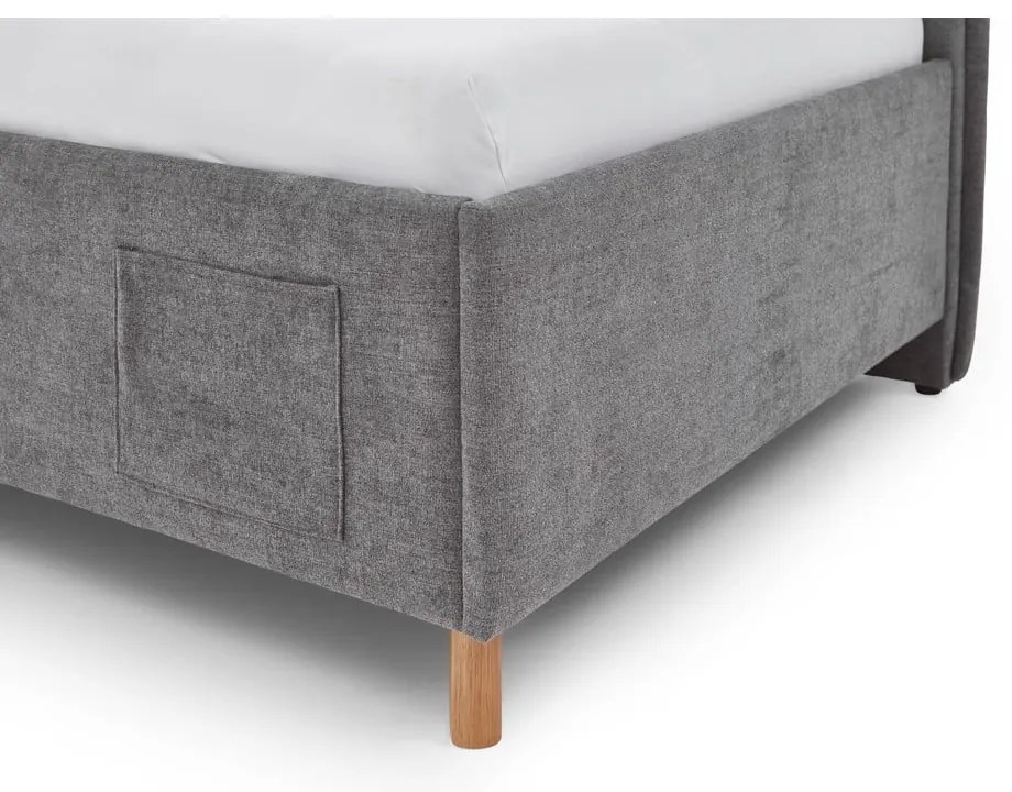 Letto da bambini con sponde grigio imbottito rete non inclusa 140x200 cm Fun – Meise Möbel