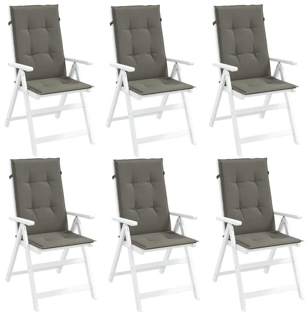 Cuscini Sedia Schiena Alta 6 Grigio Mélange 120x50x4 Tessuto /