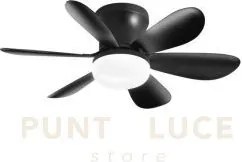 Plafoniera led ventilatore wind nero 10w 1100lm cct 3000k luce cald...