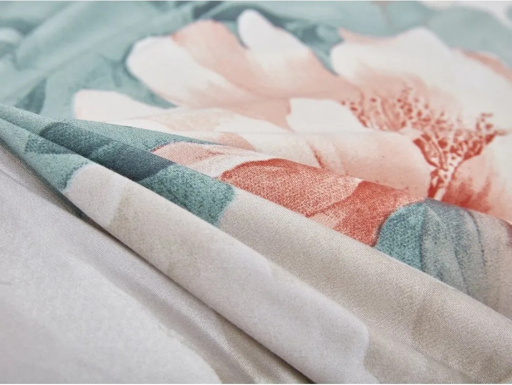 Set copripiumino e federa turchese in microsatinato per letto singolo 3 pezzi 140x200 cm Selma – My House