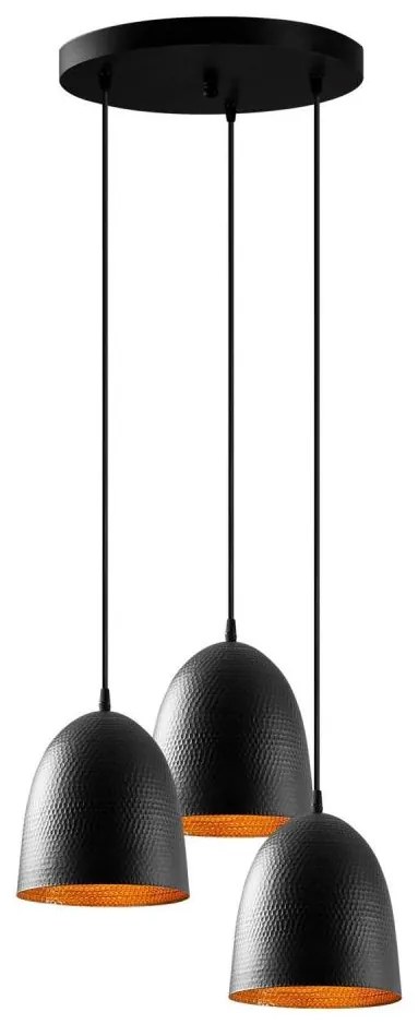 Lampada a sospensione con cavo TATTOO 3xE27/40W/230V nero