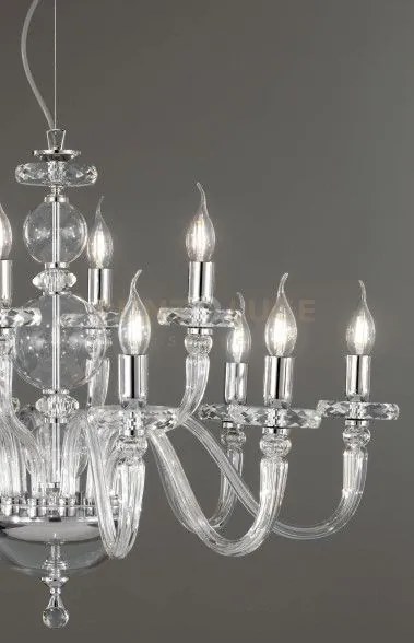 Lampadario bach 8 luci cristallo e finitura cromo attacco e14