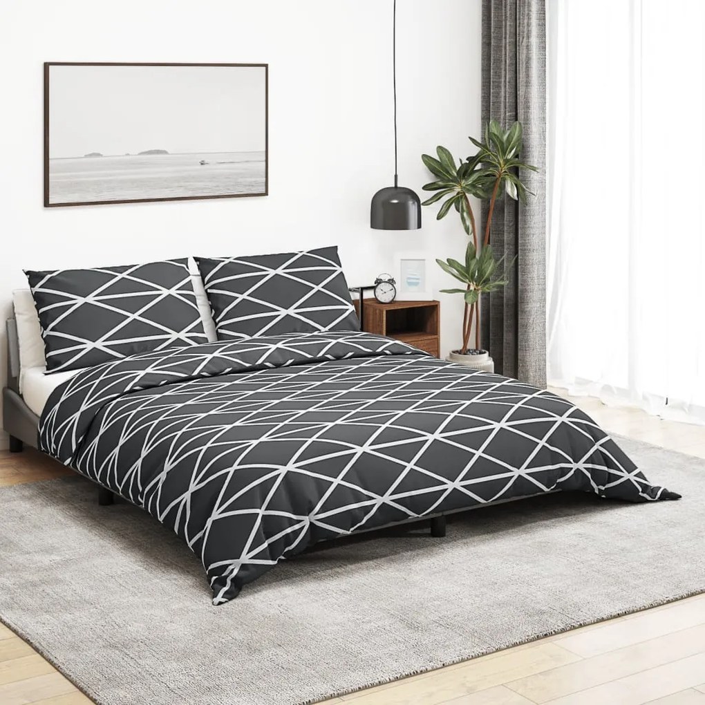 Set Copripiumino Grigio 140x200 Cm İn Cotone /