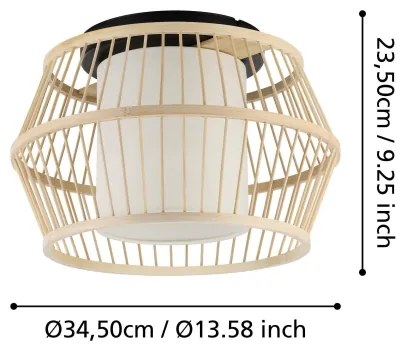 Eglo 390232 - Plafoniera MONTERROSO 1xE27/40W/230V bambù