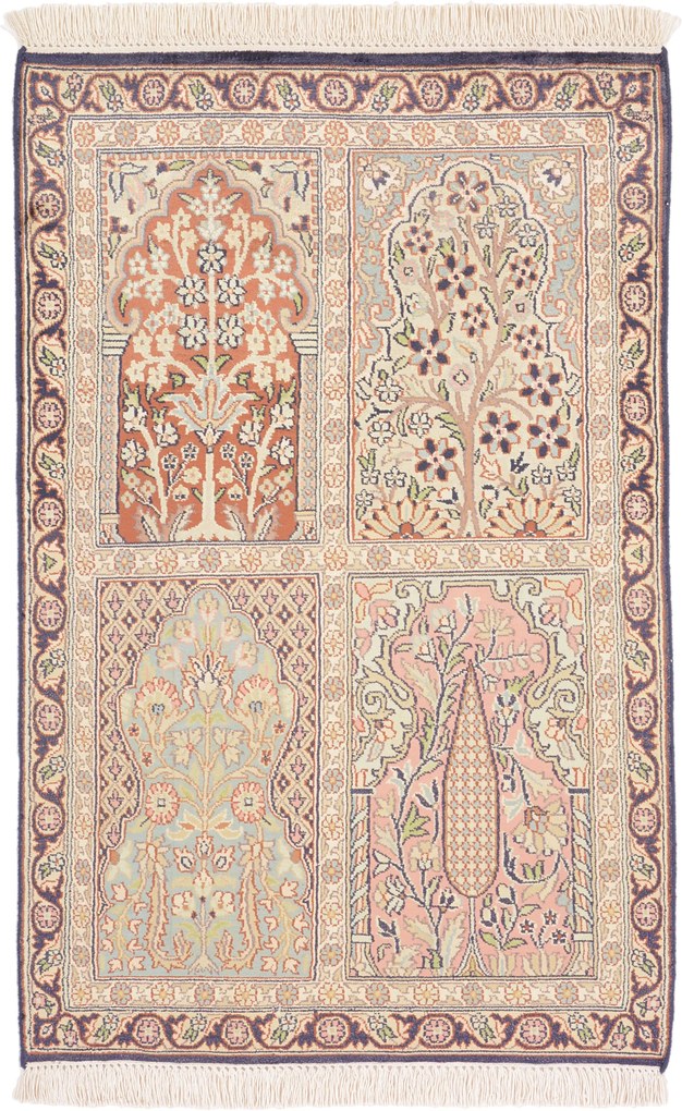 Cashmere Silk Tappeto orientale 60 x 90 (Indian) Annodato A Mano