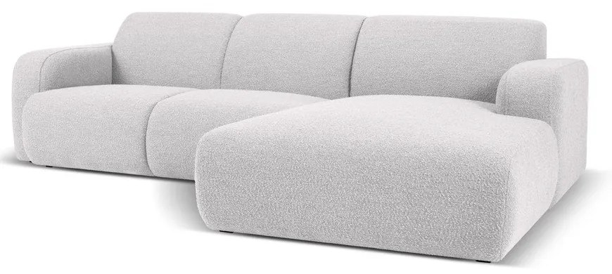 Divano angolare grigio chiaro in tessuto bouclé (angolo destro) Molino - Micadoni Home