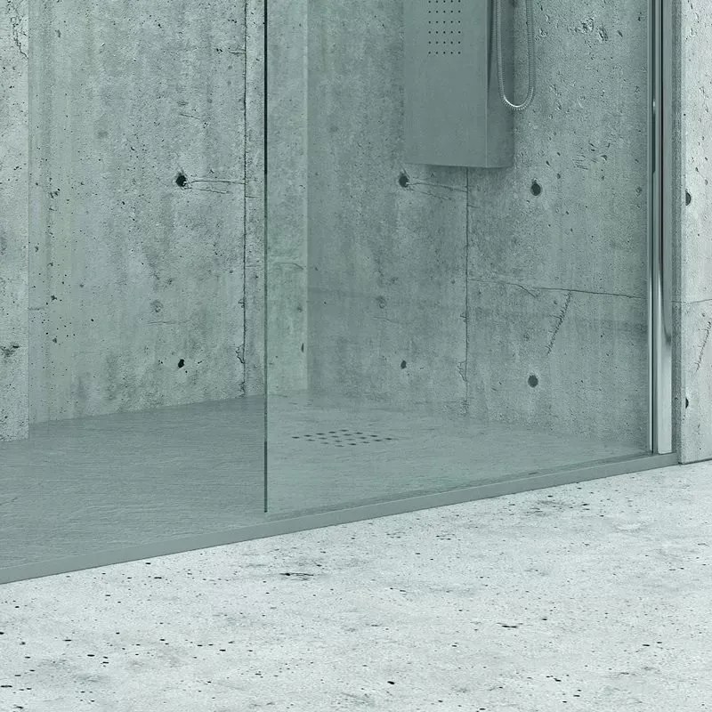 Piatto doccia 100x80 effetto pietra grigio cemento - KAMALU