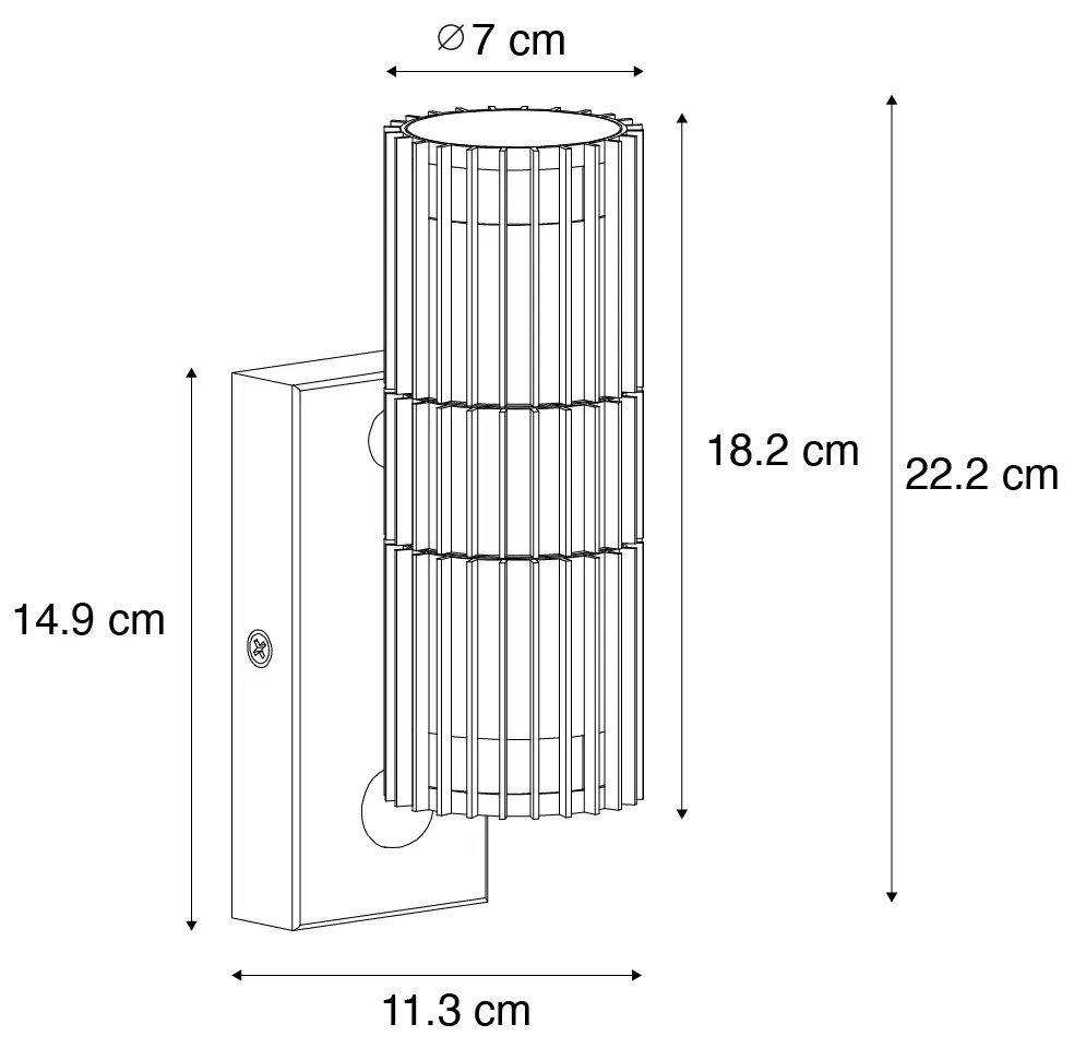 Lampada da parete per esterni nera con sensore di movimento 2 luci - Boris