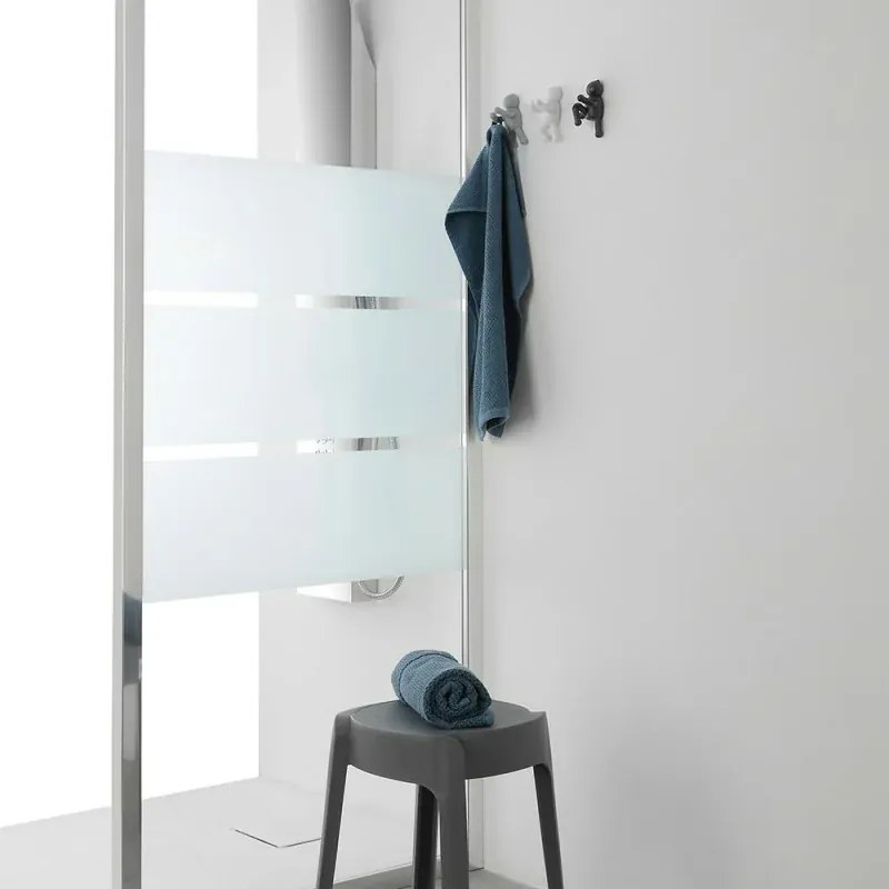 Set 3 appendini da muro bianco grigio e nero fissaggio con viti o adesivo Bruce