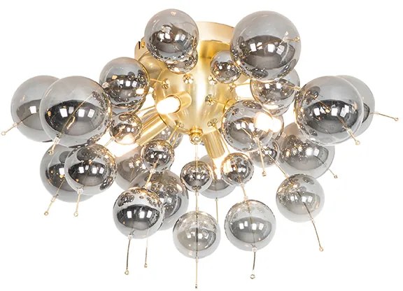 Lampada da soffitto di design in ottone con vetro fumé a 4 luci - Explode