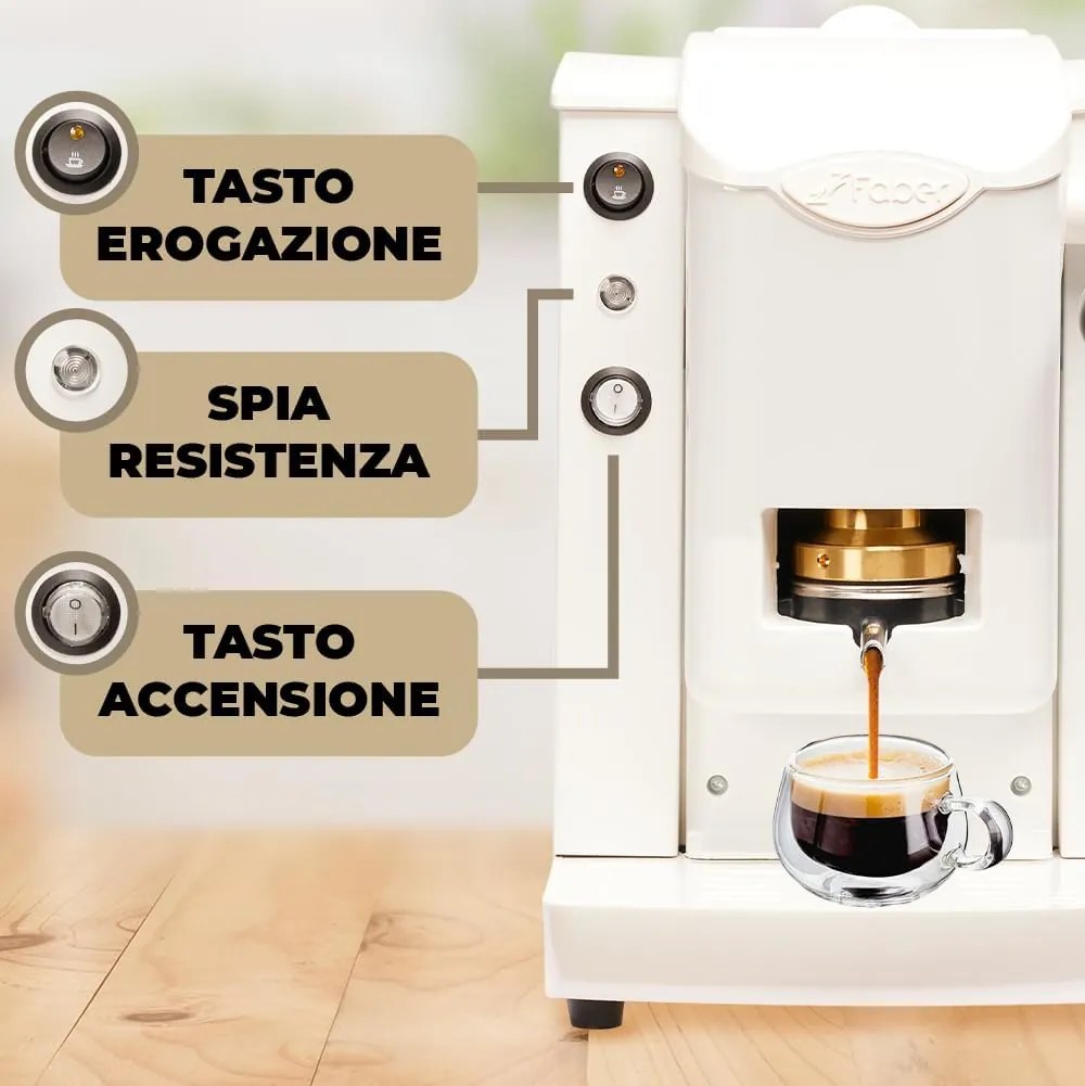 Macchina da caffè Faber Slot Plast Basic - bianco, 15 bar, 1,3L, cialde