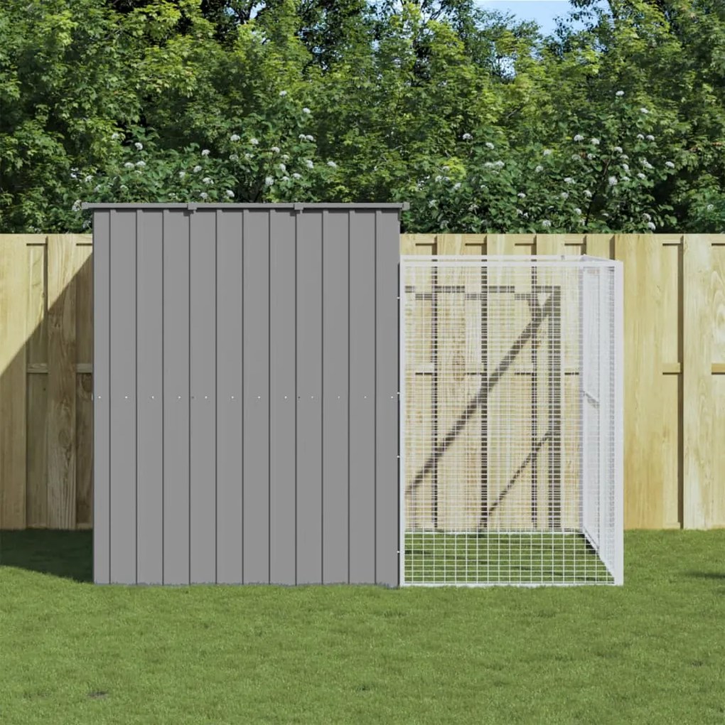 Casetta cani corsa grigio chiaro 214x253x181 cm acciaio zincato