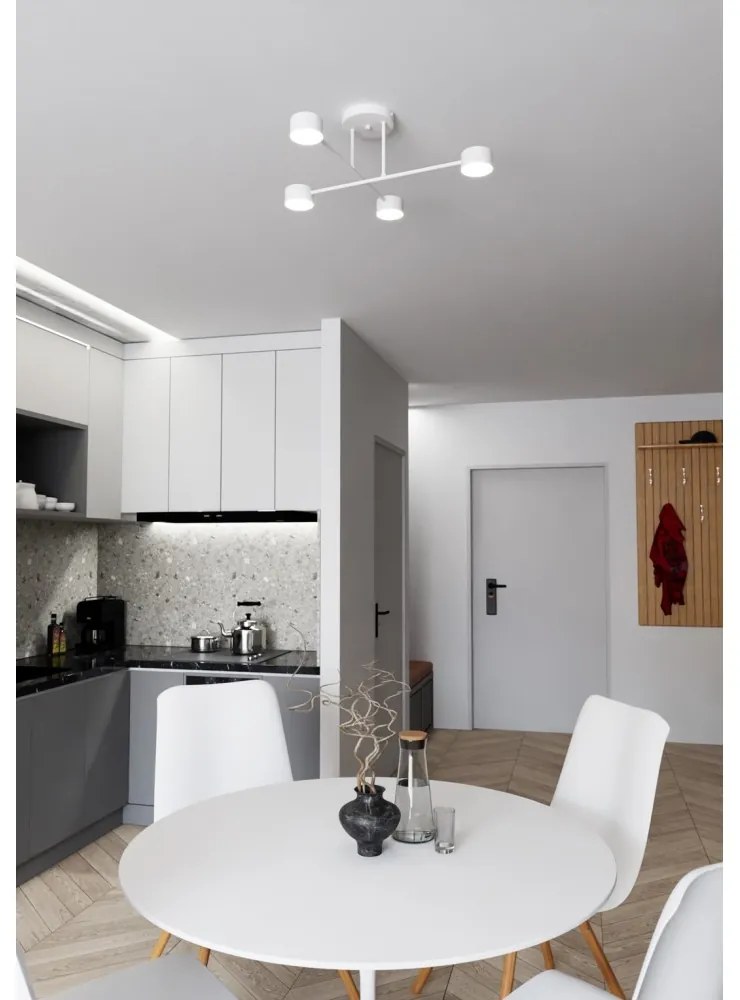 Lampada da soffitto in acciaio HALO 4 bianco/nero 4xGX53 Colore del corpo Bianco