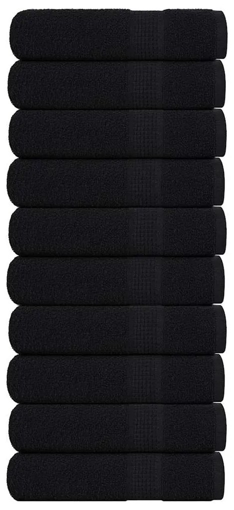 Asciugamani Da Bagno 10pz Neri 100x150cm 360g/m² 100% Cotone /