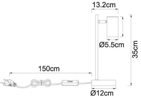 Globo 57911TSA - Lampada da tavolo ROBBY 1xGU10/5W/230V